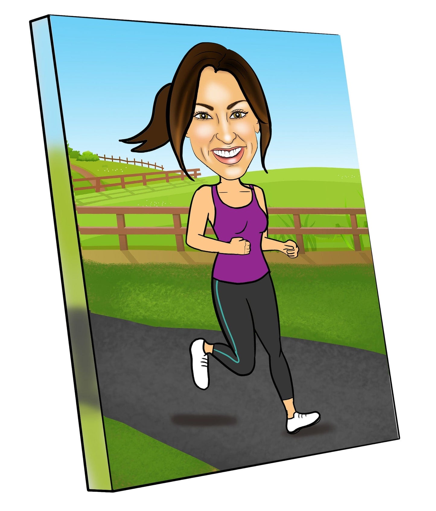 running caricature gift