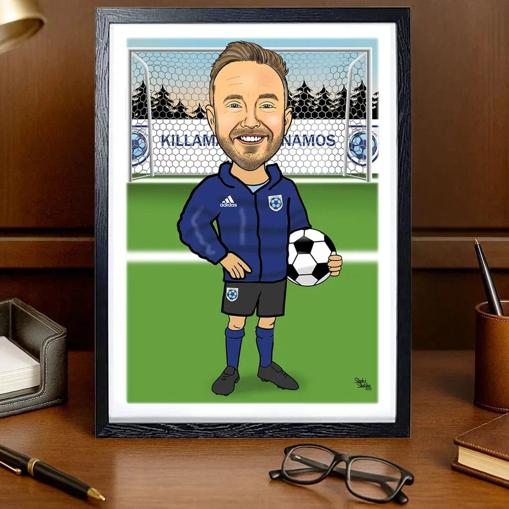 football coach caricature gift