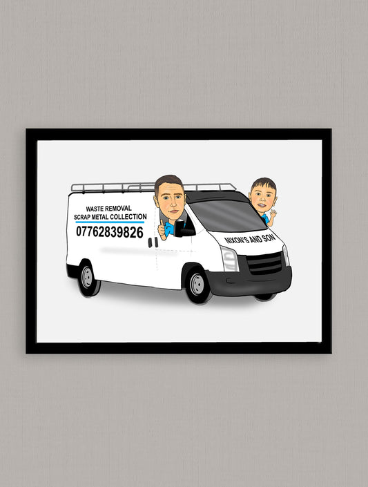Custom Van Caricature - 2 people