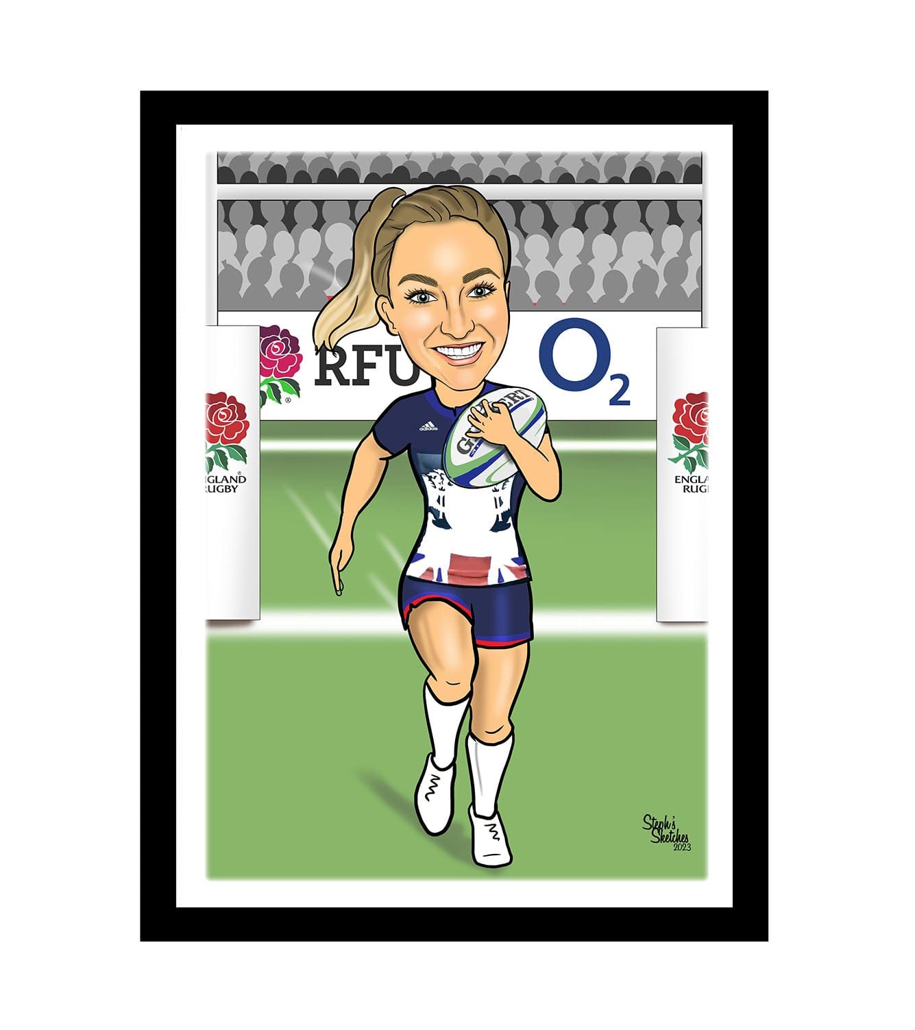 Female Rugby Player Caricature | Caricature Rugby | Steph's Sketches
