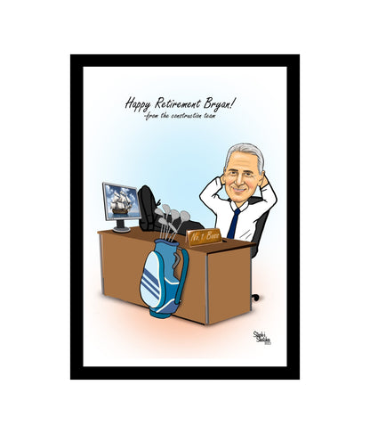 Man Retirement Caricature | Retirement Caricature | Steph's Sketches