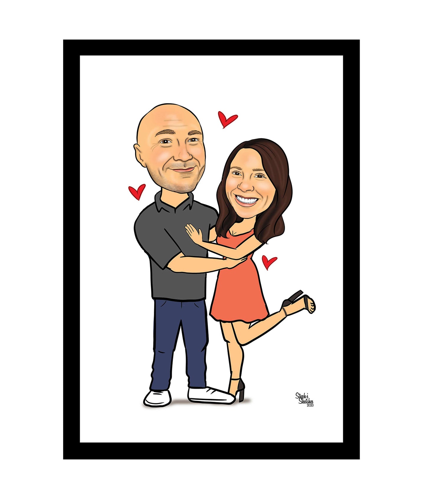 Couple in Love Caricature | Couple Caricature Drawing|Steph's Sketches