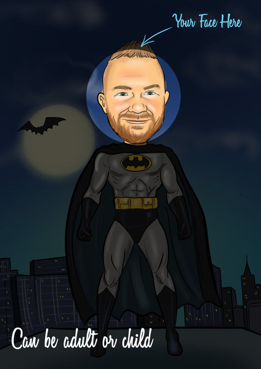 Batman Caricature Sticker | Batman Caricature | Steph's Sketches