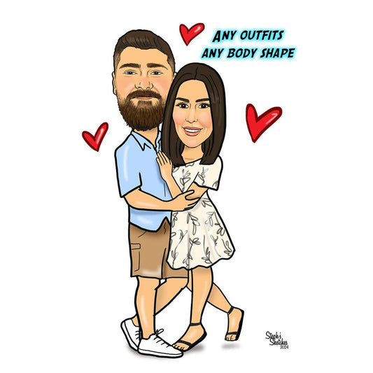Couple in Love Caricature
