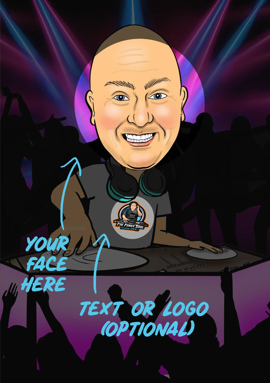Man DJ Caricature | DJ Caricature | Steph's Sketches