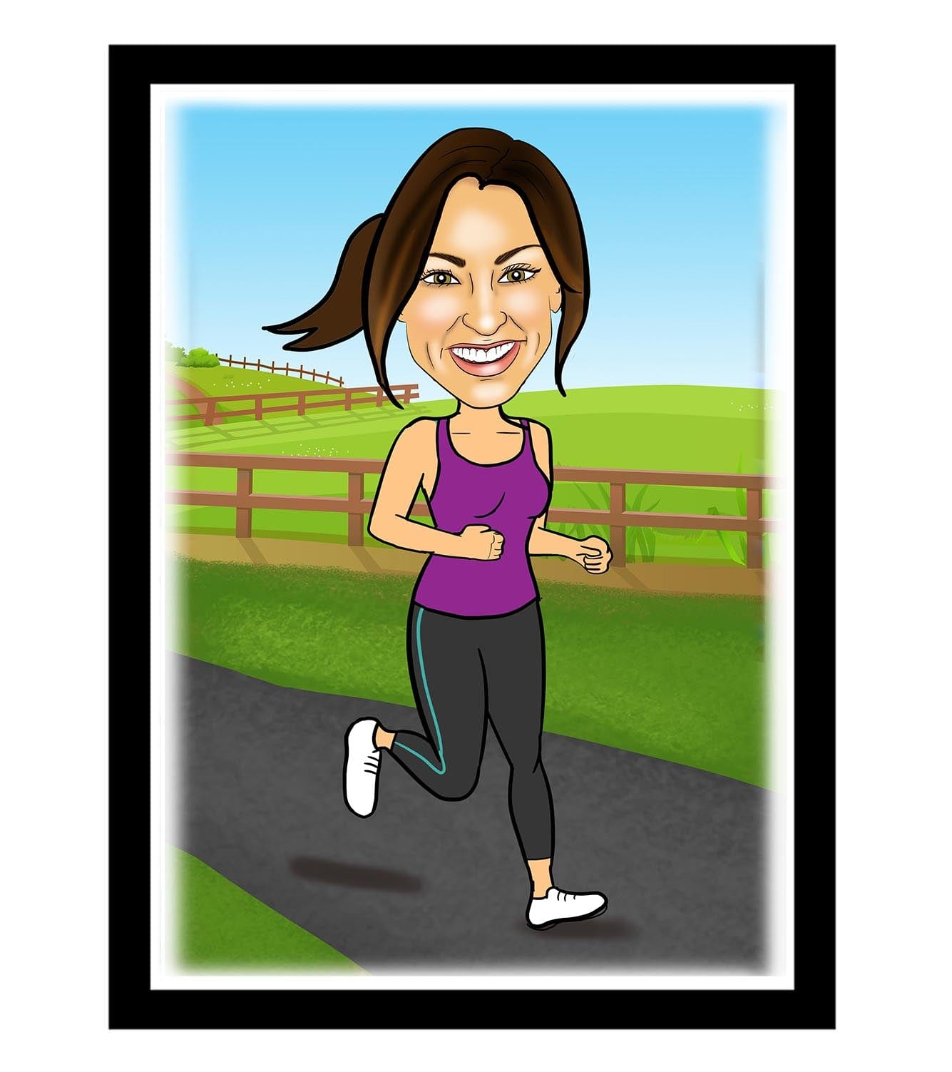 running caricature gift