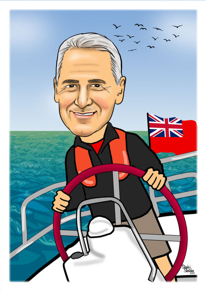sailing caricature