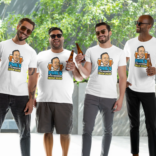 stag do  caricature t-shirt funny