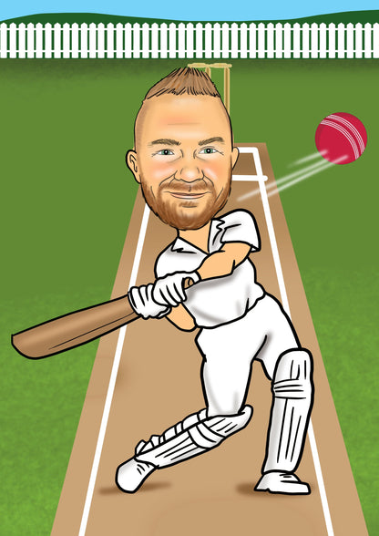 Cricketer Caricature