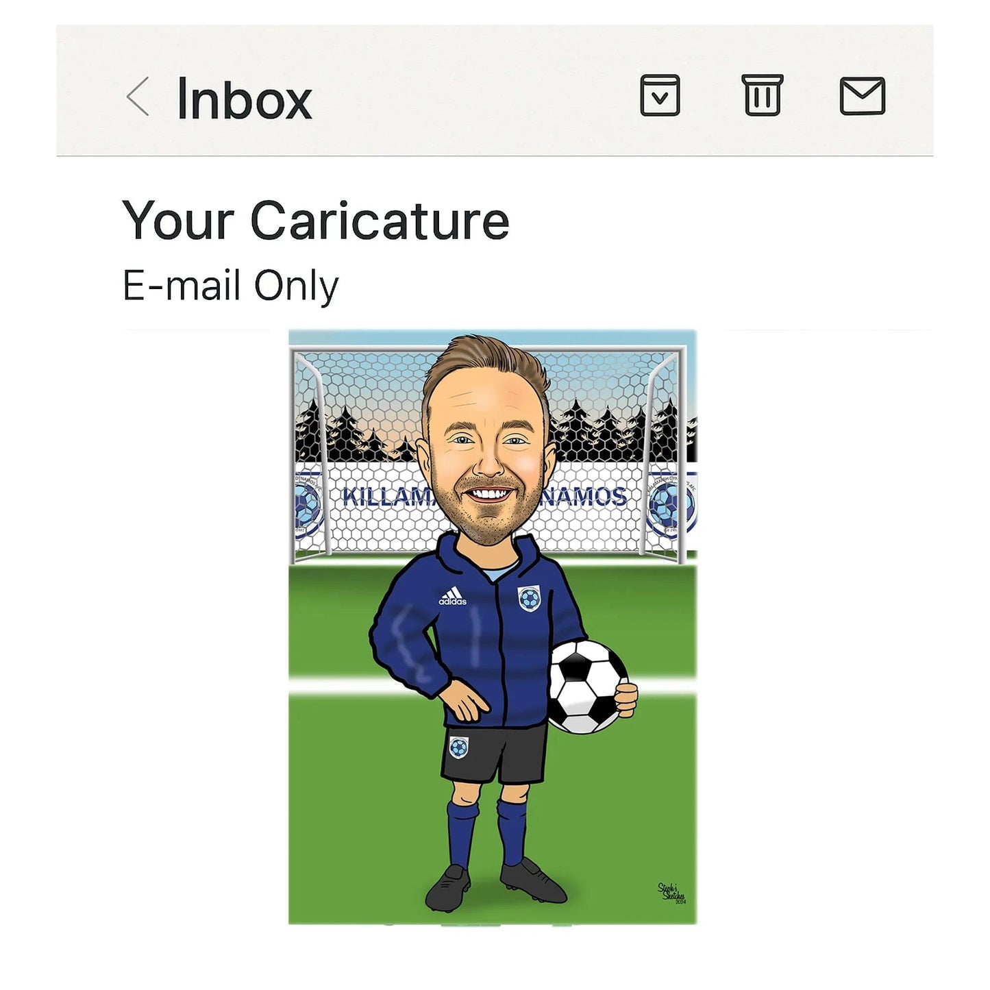 football coach caricature gift