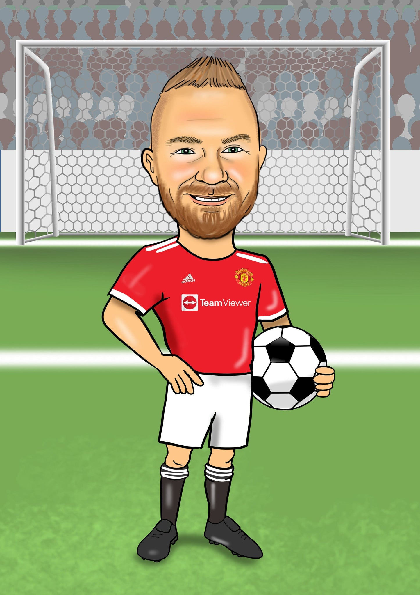 Football/Soccer Player Caricature - standing pose
