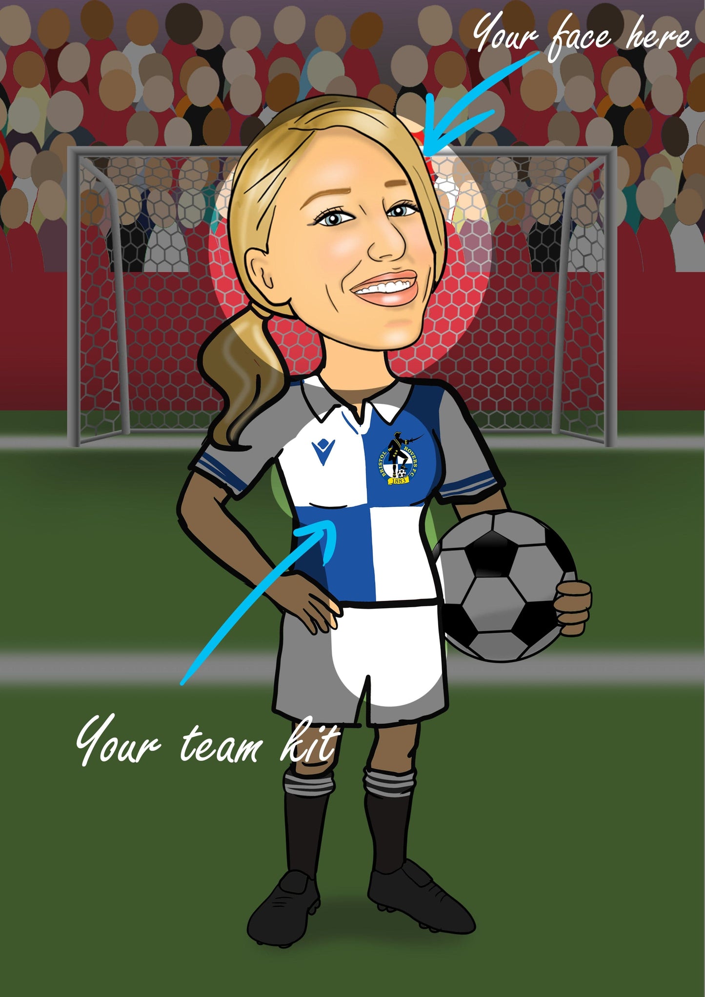 Ladies Football Player Caricature | Caricature Ladie| Steph's Sketches