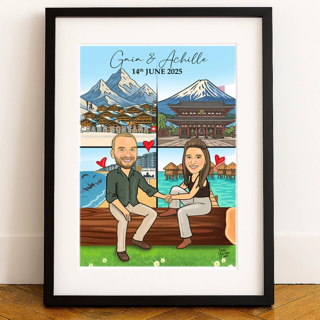 wedding caricature engagement anniversary