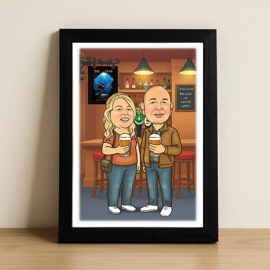 Pub/Bar Couple Caricature
