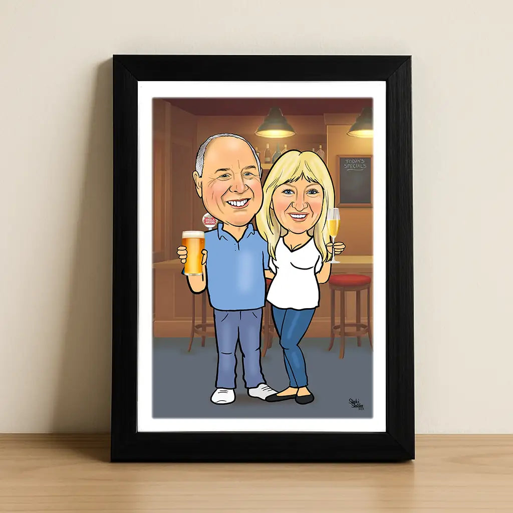 Pub/Bar Couple Caricature