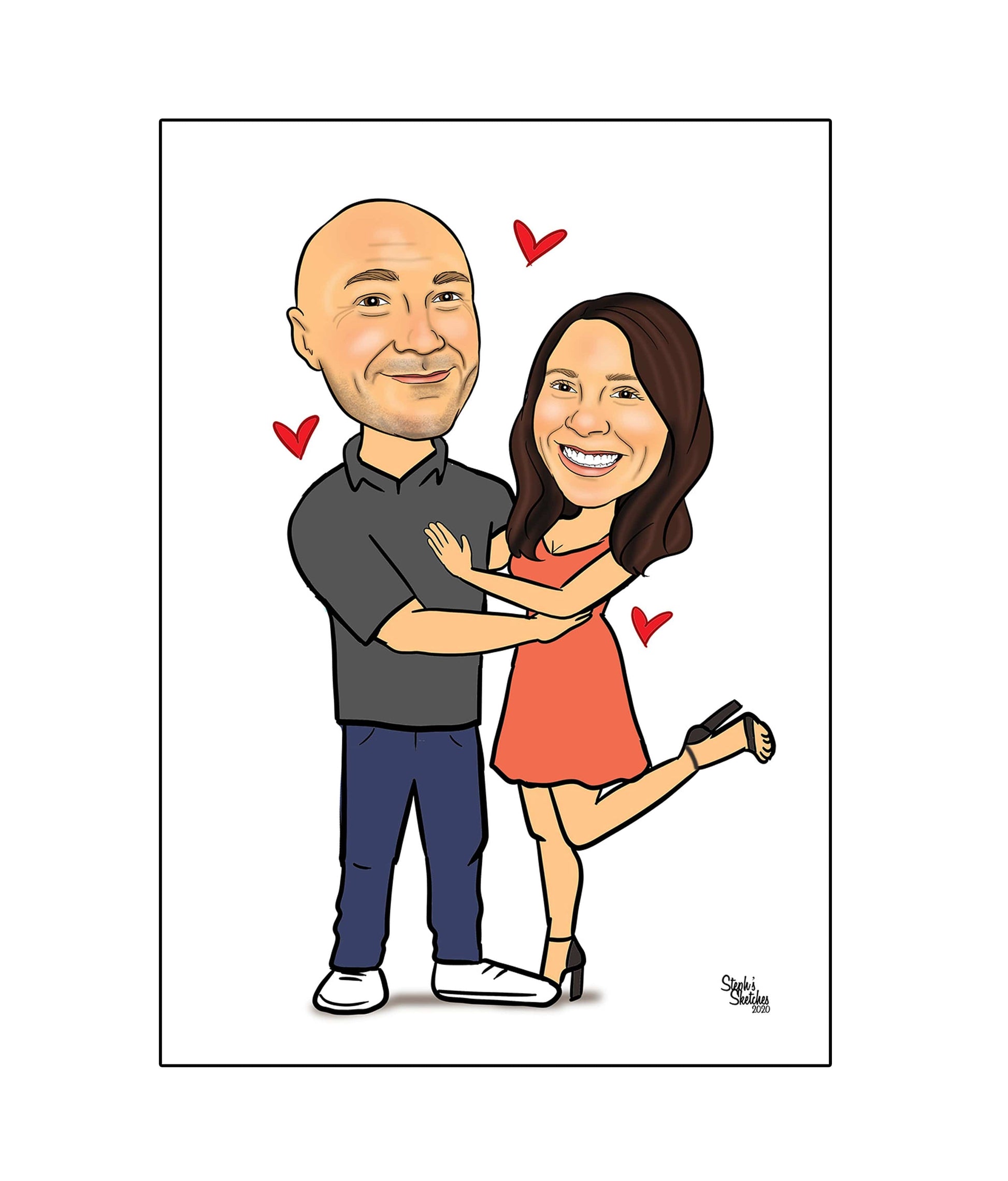 Couple in Love Caricature | Couple Caricature Drawing|Steph's Sketches