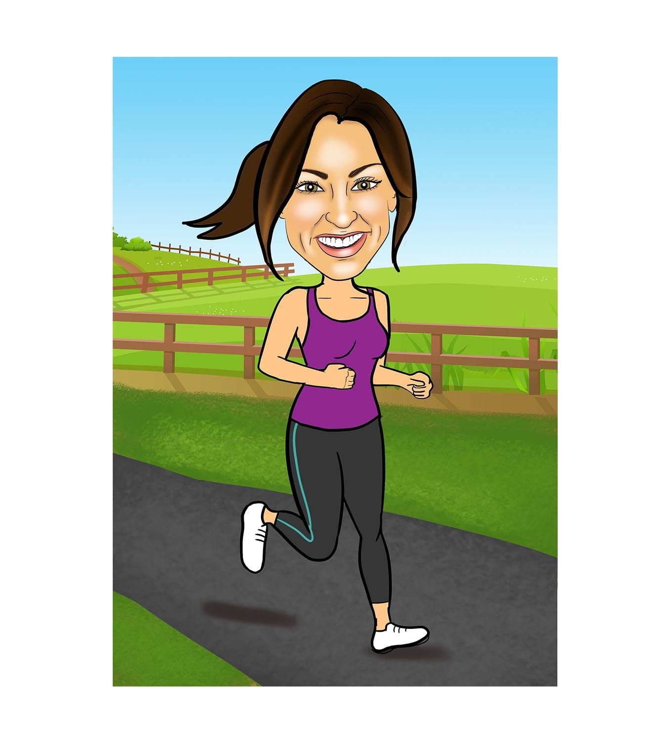 running caricature gift