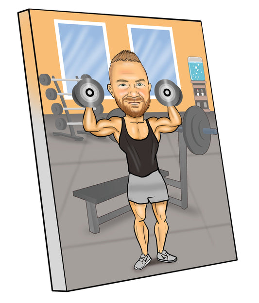 Man Gym Caricature | Gym Caricature | Steph's Sketches