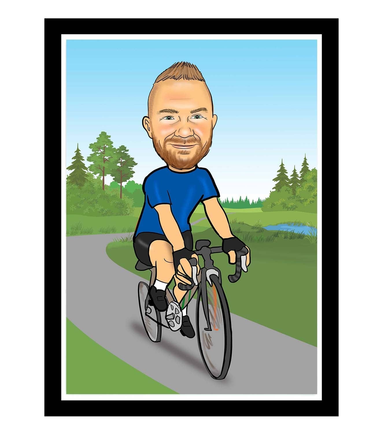 Man Cycling Caricature | Cycling Caricature | Steph's Sketches