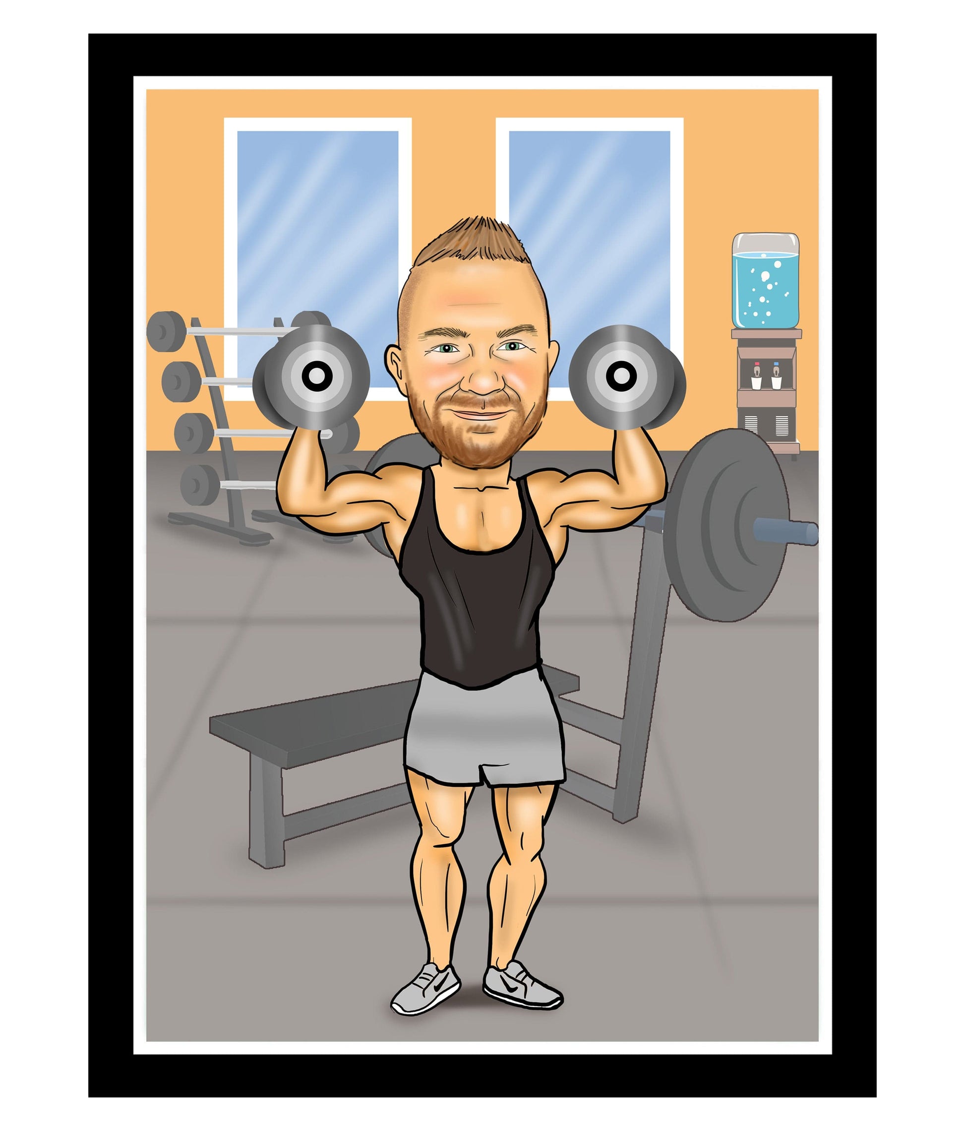 Man Gym Caricature | Gym Caricature | Steph's Sketches