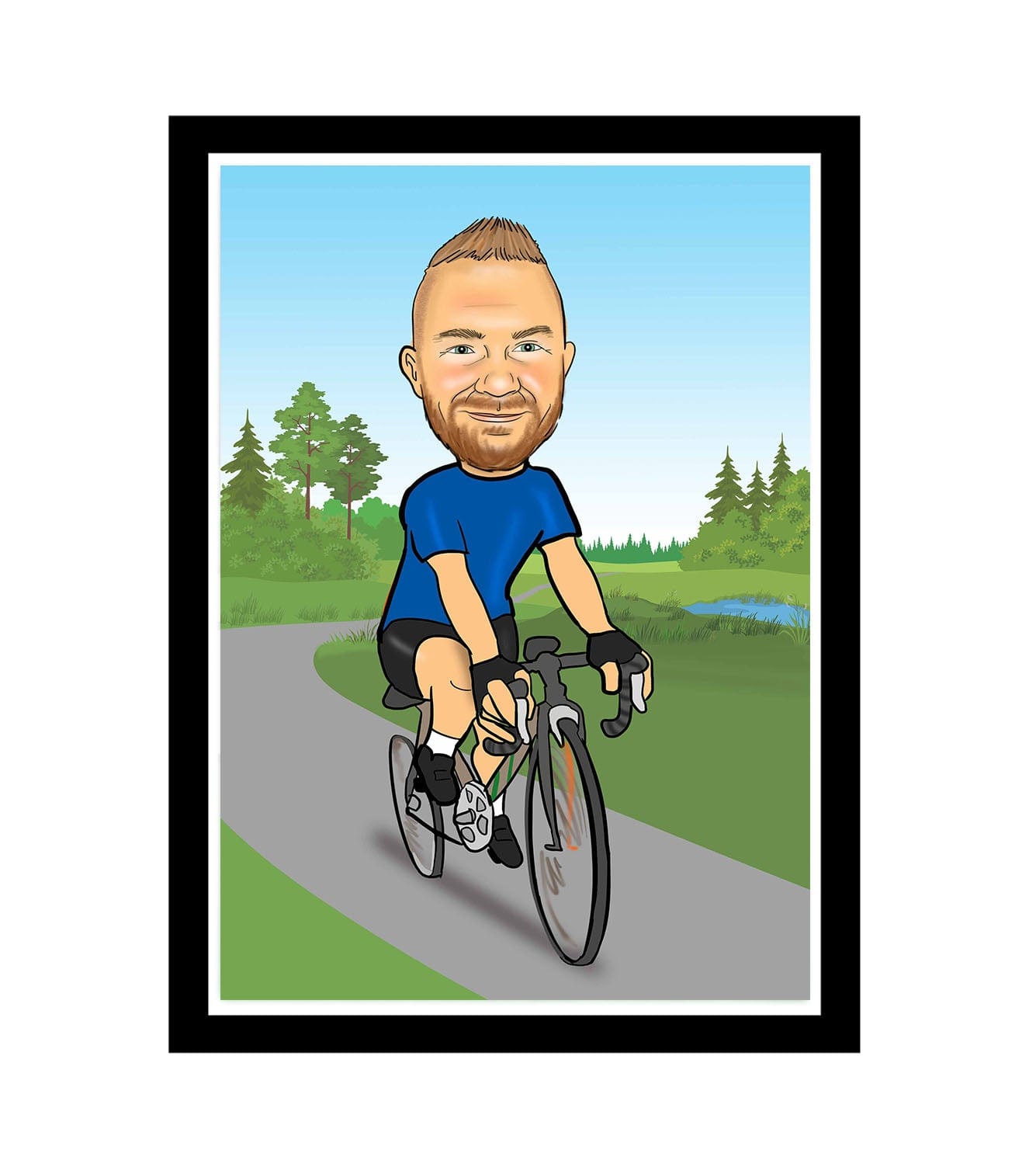 Man Cycling Caricature | Cycling Caricature | Steph's Sketches