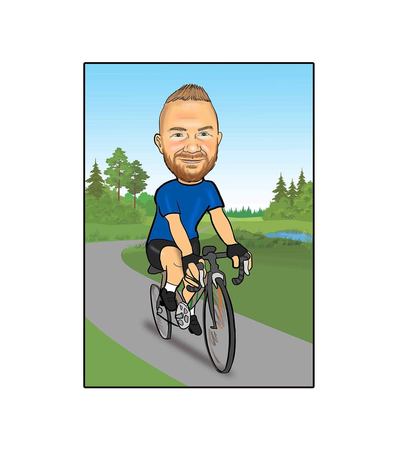 Man Cycling Caricature | Cycling Caricature | Steph's Sketches