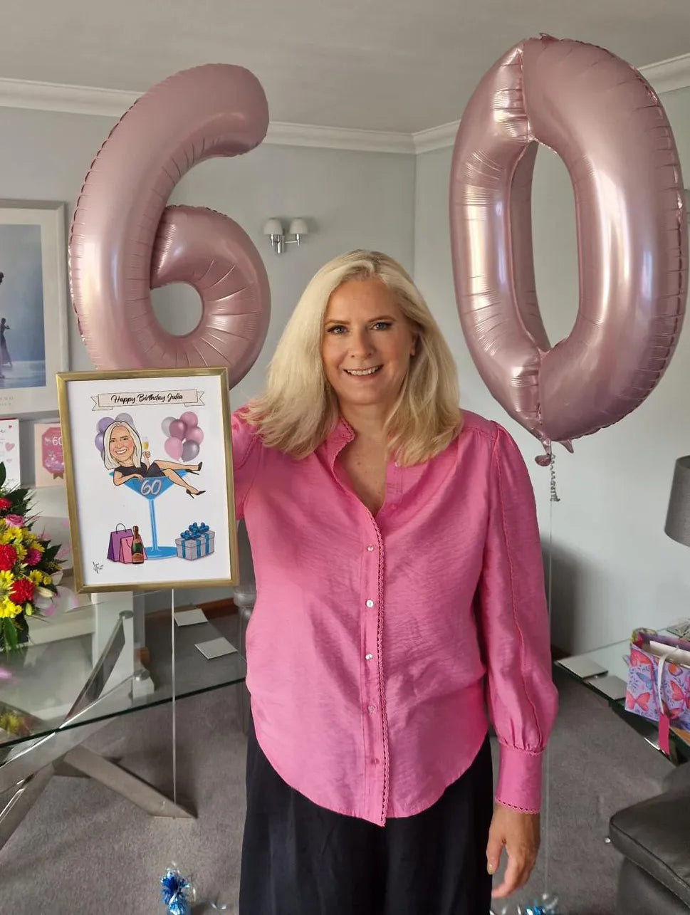 60th birthday caricature