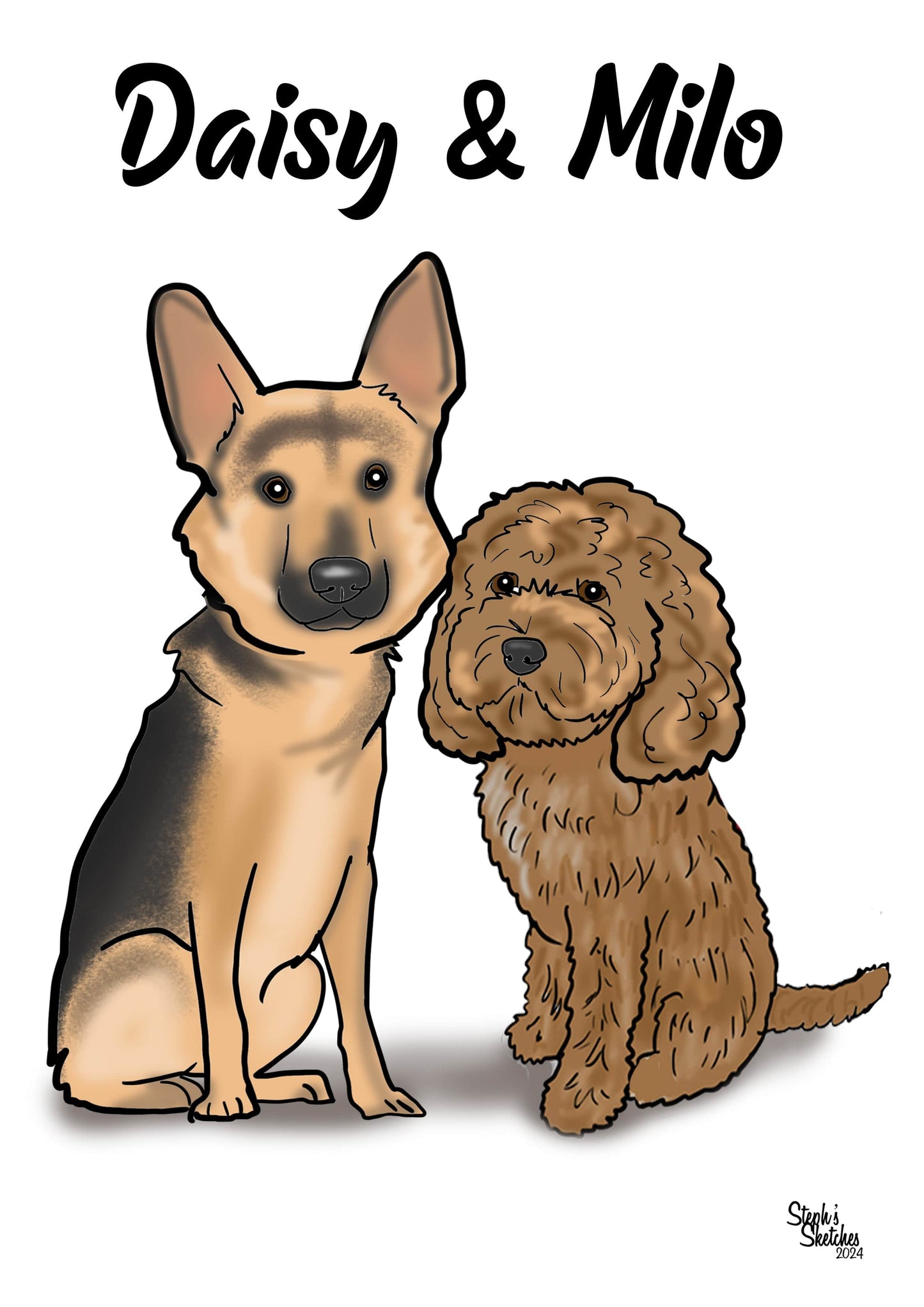 Pet Dog Caricature | Pet Caricature | Steph's Sketches