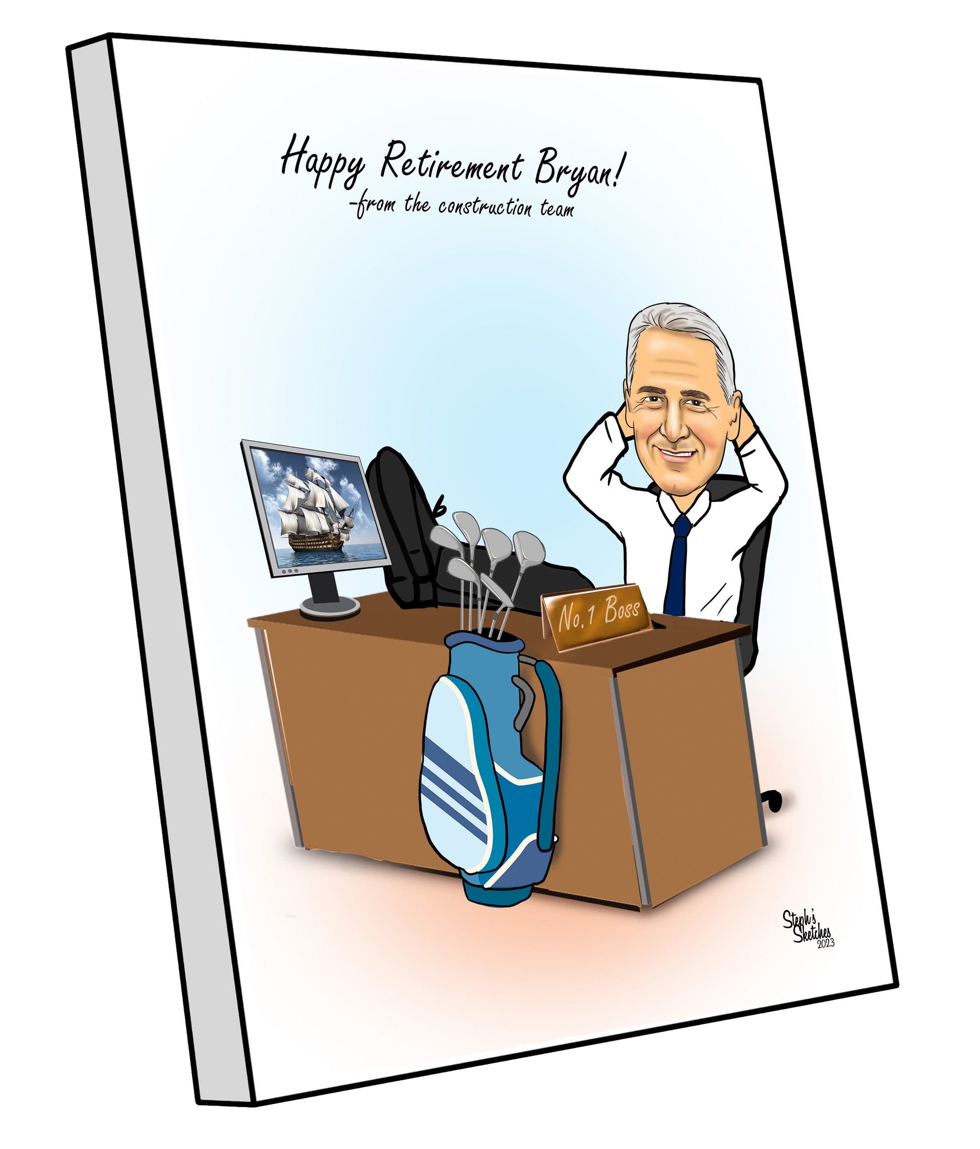retirement caricature