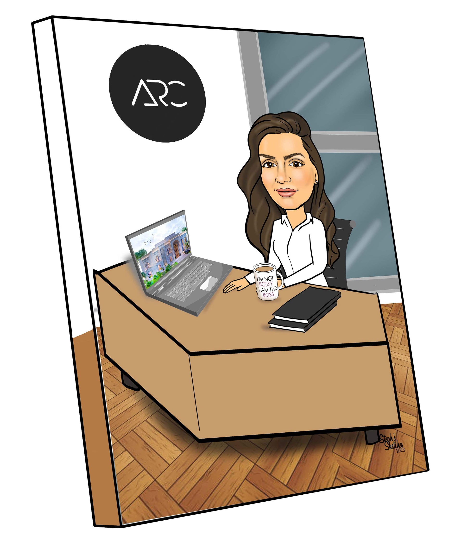 Boss Retirement Caricature | Retirement Caricature | Steph's Sketches