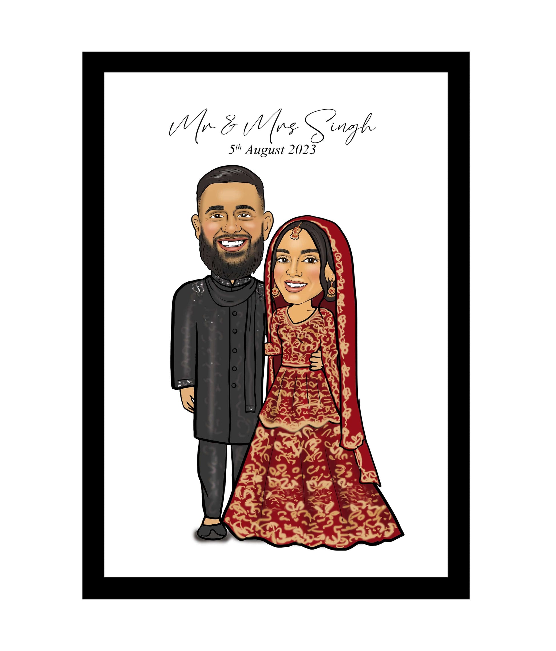 Indian Wedding Caricature | Wedding Caricature | Steph's Sketches