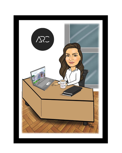 Boss Retirement Caricature | Retirement Caricature | Steph's Sketches