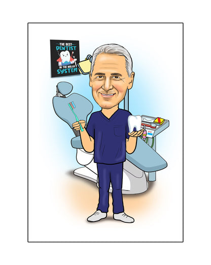 dentist caricature gift