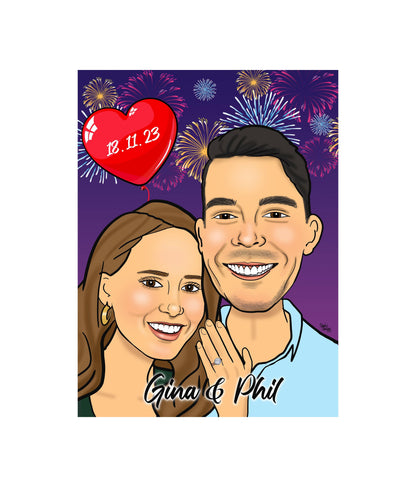 Engagement Caricature