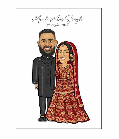 Indian Wedding Caricature | Wedding Caricature | Steph's Sketches