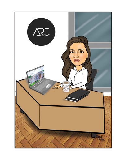 Boss Retirement Caricature | Retirement Caricature | Steph's Sketches