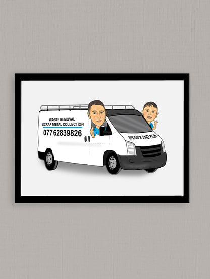 Custom Van Caricature - 2 people