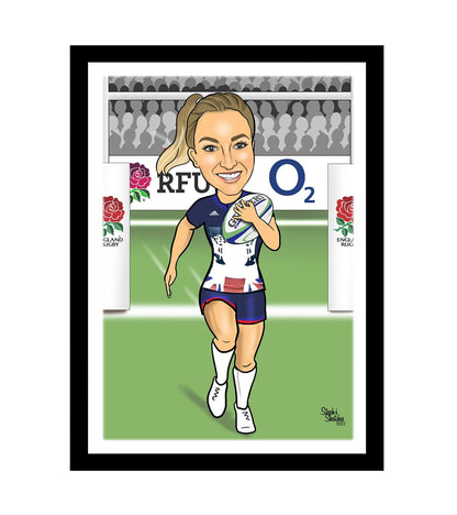 Female Rugby Player Caricature | Caricature Rugby | Steph's Sketches