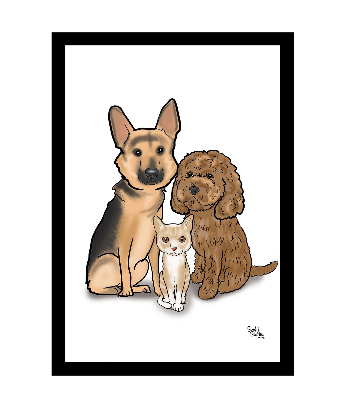 Pet Dog Caricature | Pet Caricature | Steph's Sketches