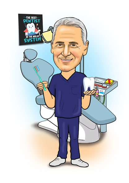 dentist caricature gift