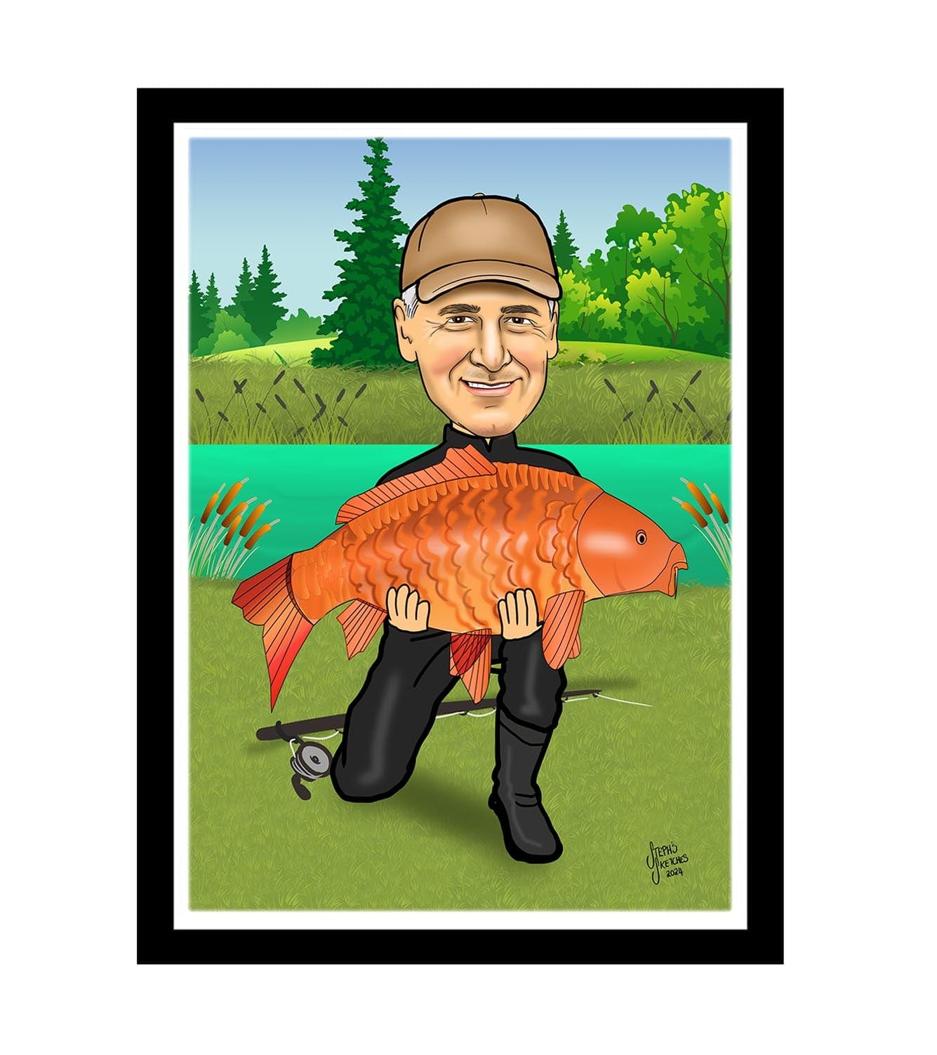 Fishing Caricature