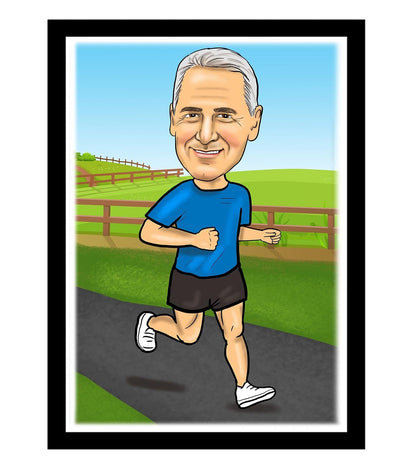 Running caricature gift