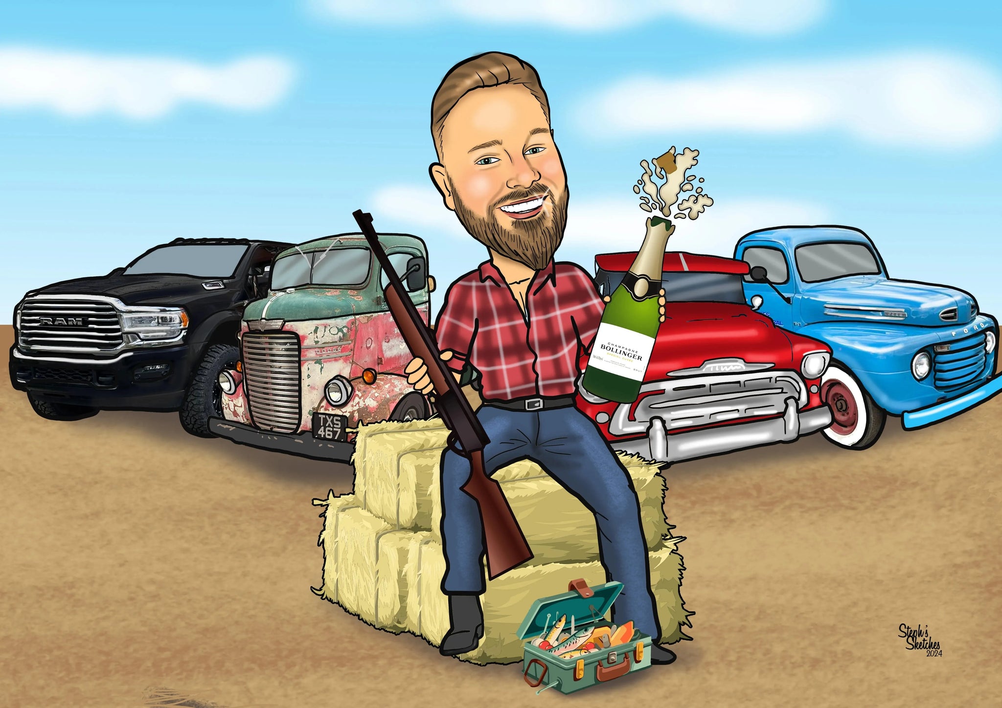 retirement gift portrait custom