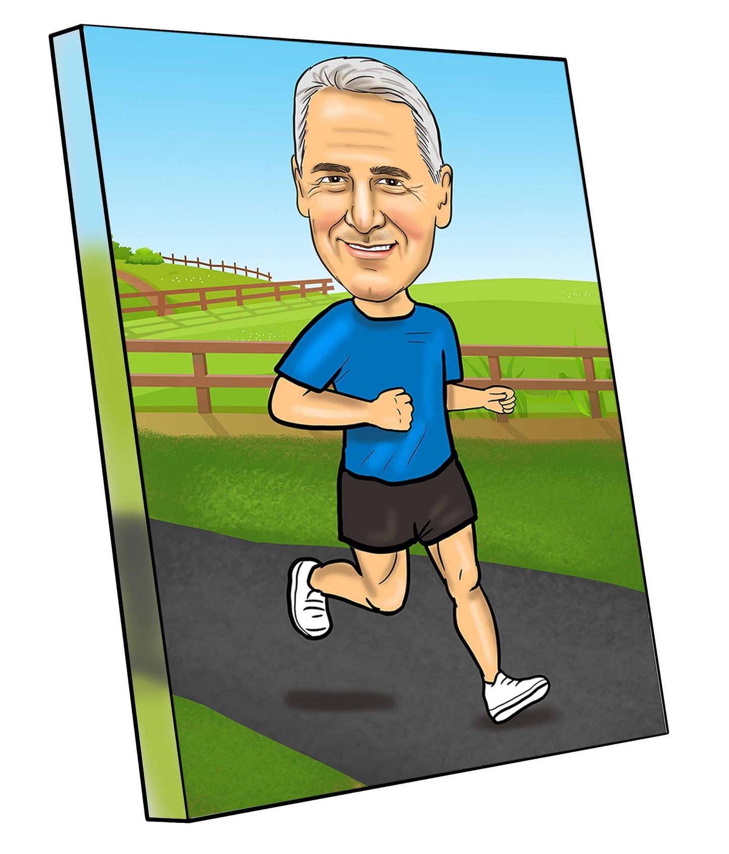 Running caricature gift