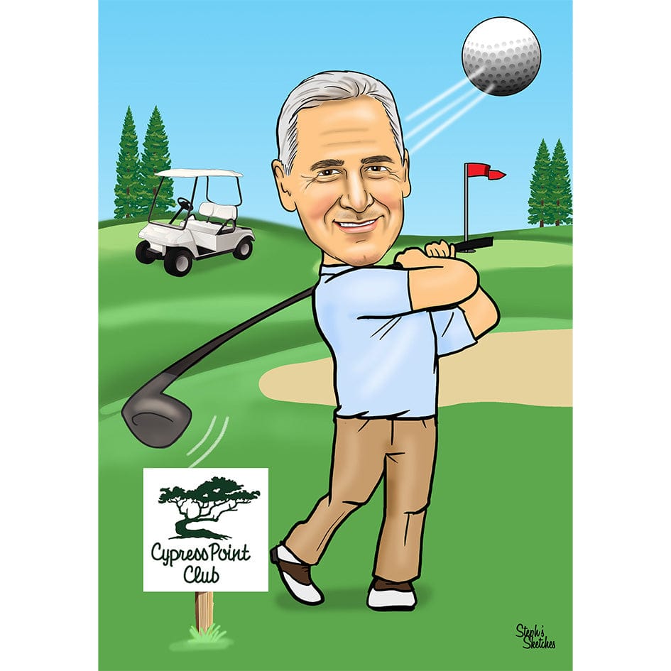 Golf Caricature - Man