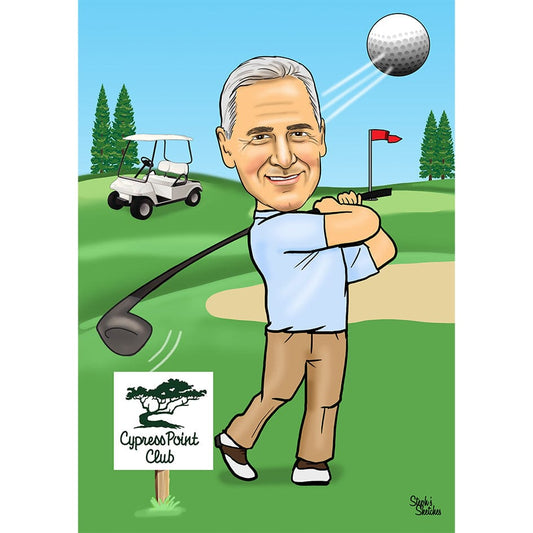 Golf Caricature - Man