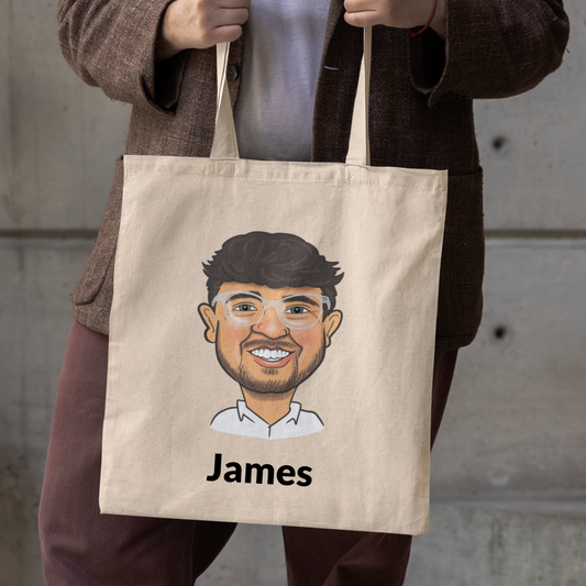 caricature tote bag