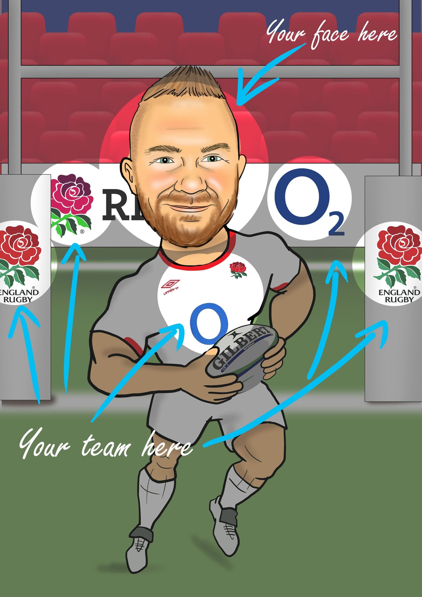 Rugby Player Caricature