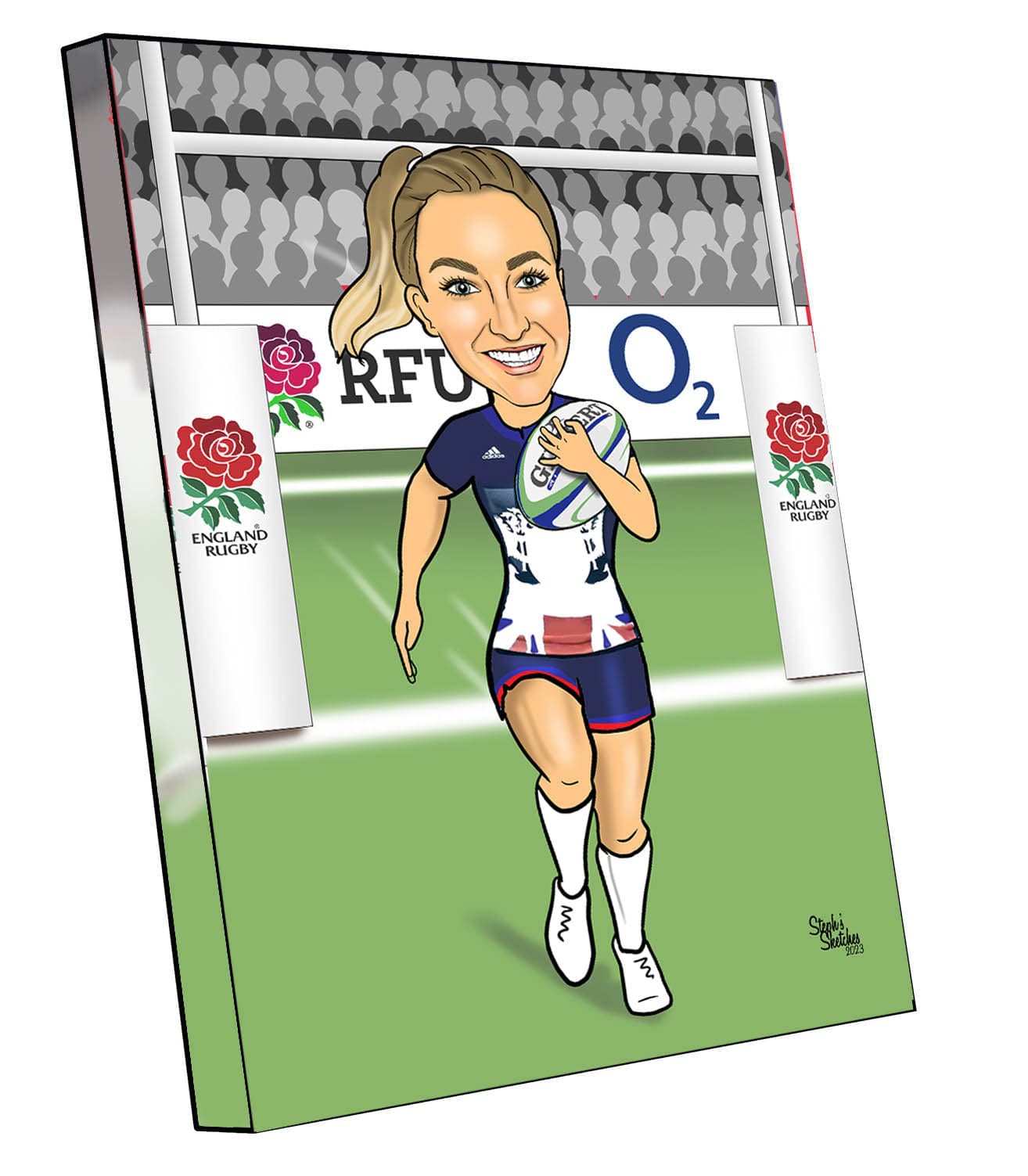 Female Rugby Player Caricature | Caricature Rugby | Steph's Sketches