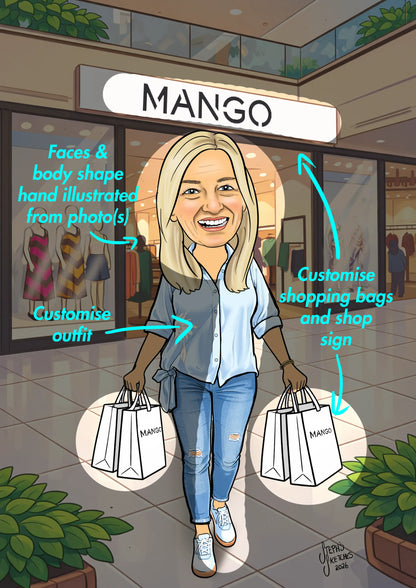 Shopping Caricature